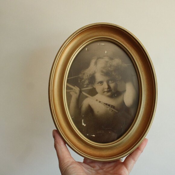 Vintage 1900s Framed Print, Cupid Awake, MB Parkinson, Pictorialism Photograph - Picture 9 of 10